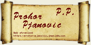 Prohor Pjanović vizit kartica